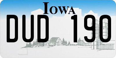 IA license plate DUD190