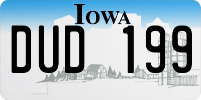 IA license plate DUD199