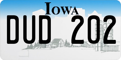 IA license plate DUD202