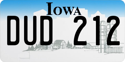 IA license plate DUD212
