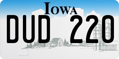 IA license plate DUD220