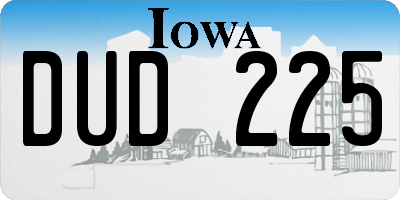 IA license plate DUD225