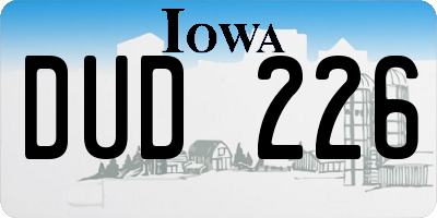 IA license plate DUD226