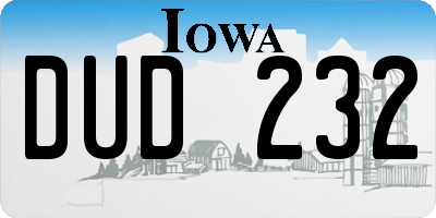 IA license plate DUD232