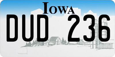IA license plate DUD236