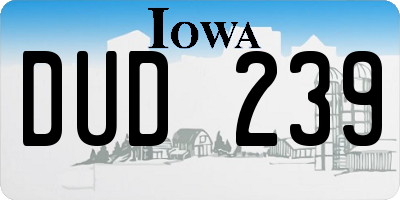 IA license plate DUD239