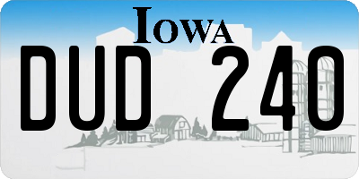 IA license plate DUD240