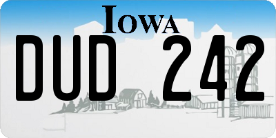 IA license plate DUD242