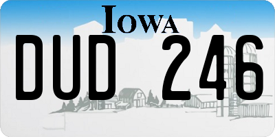 IA license plate DUD246