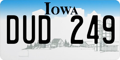 IA license plate DUD249