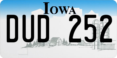 IA license plate DUD252