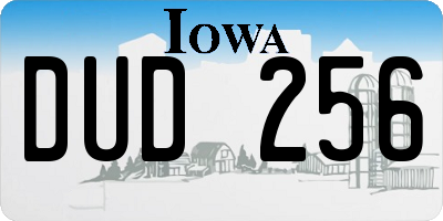 IA license plate DUD256