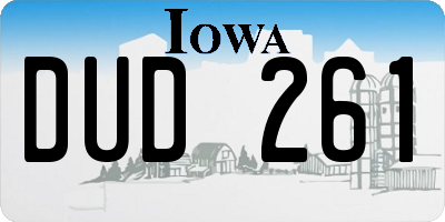 IA license plate DUD261