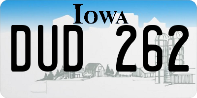 IA license plate DUD262