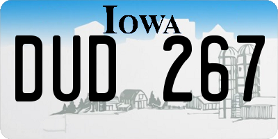 IA license plate DUD267