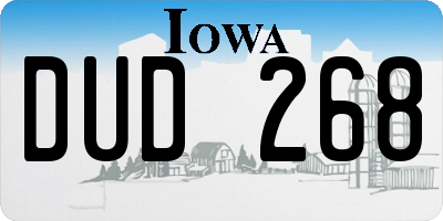IA license plate DUD268