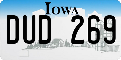 IA license plate DUD269