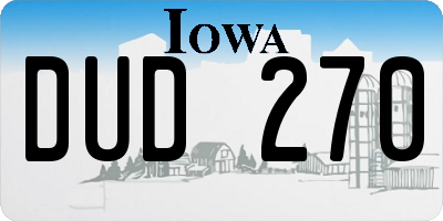IA license plate DUD270