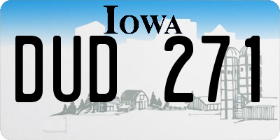 IA license plate DUD271