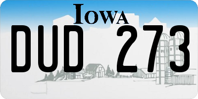 IA license plate DUD273