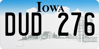 IA license plate DUD276