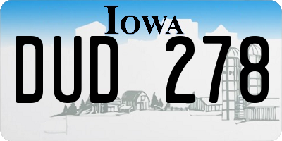IA license plate DUD278