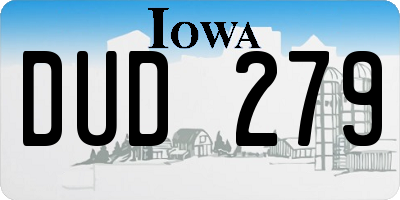 IA license plate DUD279