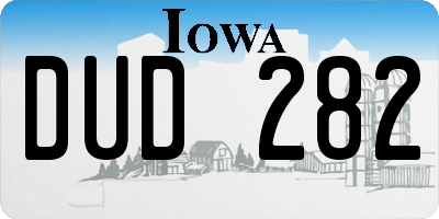 IA license plate DUD282