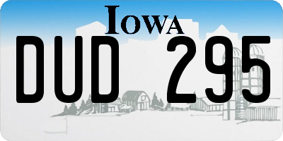 IA license plate DUD295