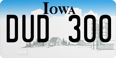IA license plate DUD300