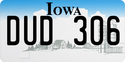 IA license plate DUD306