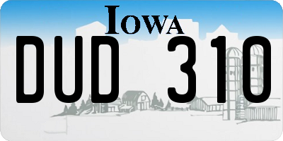 IA license plate DUD310