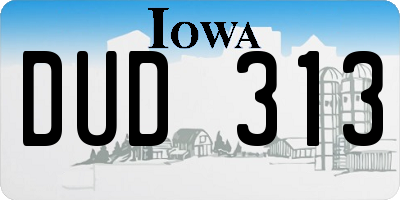 IA license plate DUD313