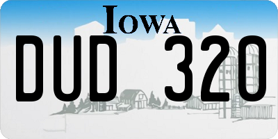 IA license plate DUD320