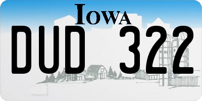 IA license plate DUD322