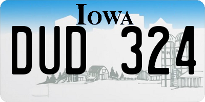 IA license plate DUD324