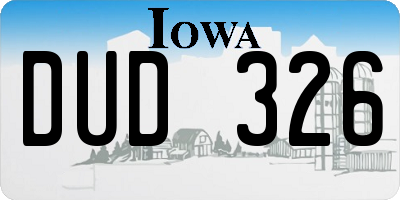 IA license plate DUD326