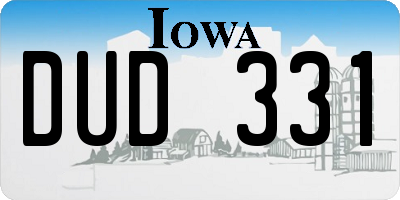 IA license plate DUD331