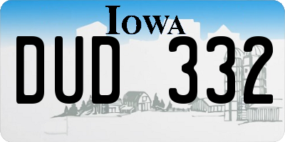IA license plate DUD332