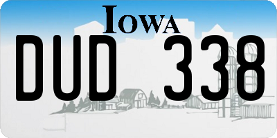 IA license plate DUD338