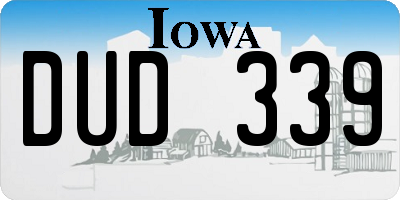 IA license plate DUD339