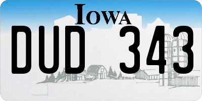 IA license plate DUD343