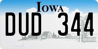 IA license plate DUD344