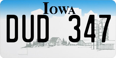 IA license plate DUD347