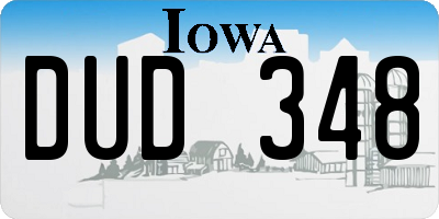 IA license plate DUD348
