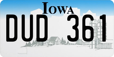 IA license plate DUD361