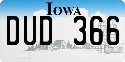 IA license plate DUD366