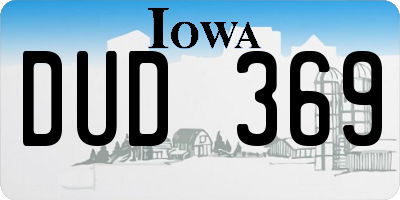 IA license plate DUD369