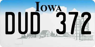 IA license plate DUD372