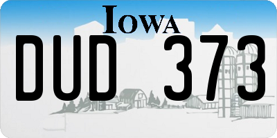 IA license plate DUD373